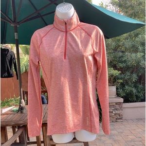 Burton Half Zip Pullover Orange Heavyweight Women’s High Low Top